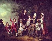 Johann Zoffany Paisaje con un grupo de familia painting
